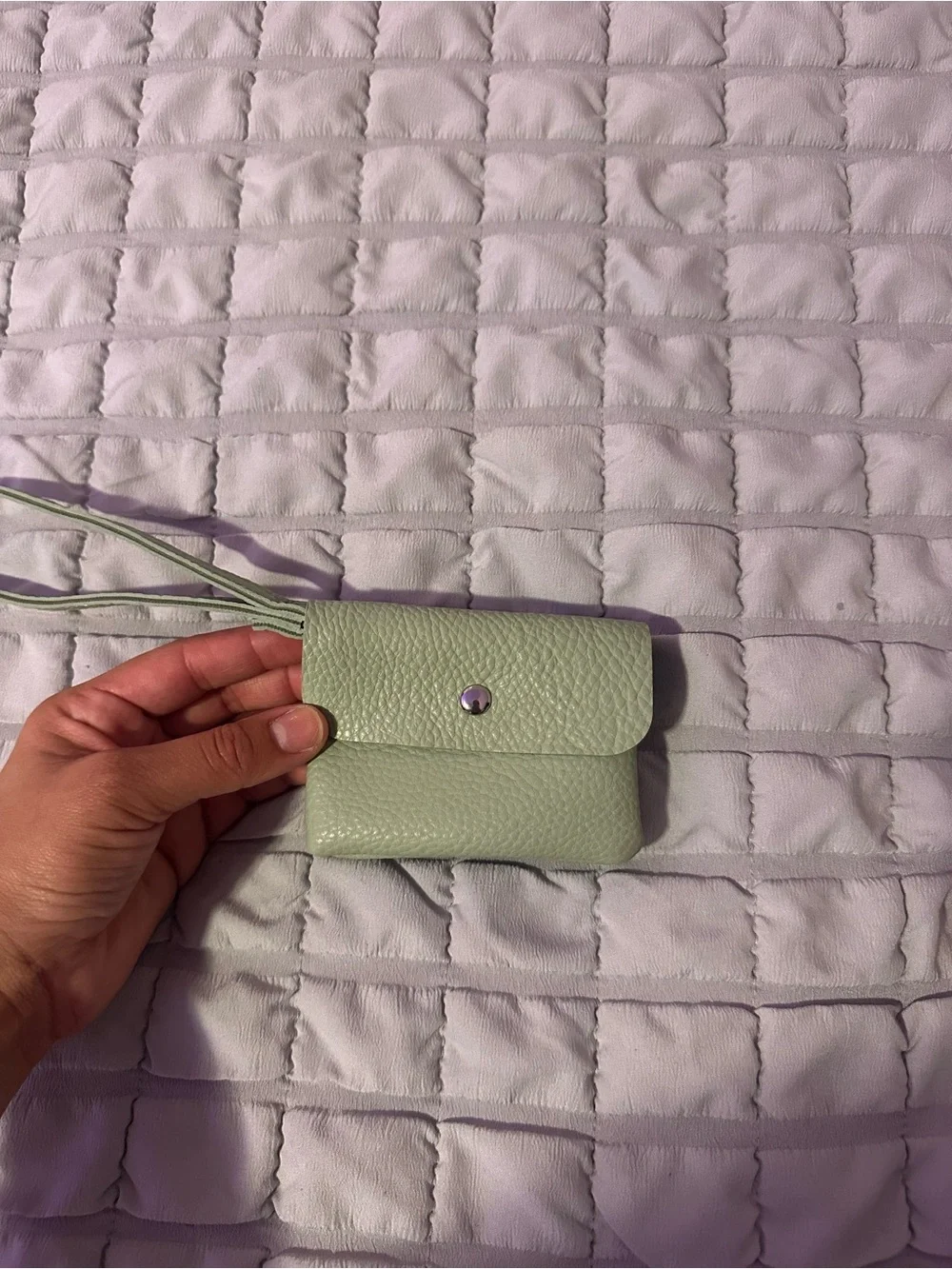 Small Women's Wristlet Wallet - Light Sage
